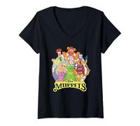 Damen The Muppets Show Characters T-Shirt mit V-Ausschnitt