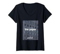 Damen The Paper Logo T-Shirt mit V-Ausschnitt