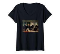 Damen The Peacemakers Civil War Historische Kunstmalerei T-Shirt mit V-Ausschnitt