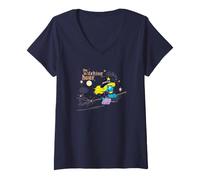 Damen The Smurfs The Witching Hour Smurfette Witch Halloween T-Shirt mit V-Ausschnitt