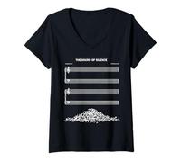 Damen The Sound Of Silence Musikliebhaber T-Shirt mit V-Ausschnitt