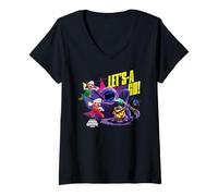 Damen The Super Mario Galaxy Movie Bowser Jr. Battle T-Shirt mit V-Ausschnitt