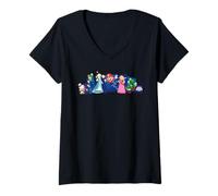 Damen The Super Mario Galaxy Movie Heroes In Action T-Shirt mit V-Ausschnitt
