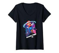 Damen The Super Mario Galaxy Movie Mario Time T-Shirt mit V-Ausschnitt