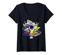 Damen The Super Mario Galaxy Movie Star Power Showdown T-Shirt mit V-Ausschnitt