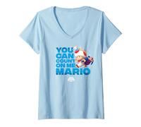 Damen The Super Mario Galaxy Movie Toad Count On me In The Stars T-Shirt mit V-Ausschnitt