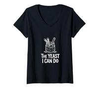 Damen The Yeast I Can Do Sauerteig-Starter T-Shirt mit V-Ausschnitt