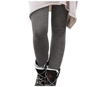 Damen Thermo Leggings Strumpfhosen Damen Winter Hautfarben Fleece Pyjama Damen Softshellhose Weiße Leggings Fleece Lined Tights That Look Sheer Weihnachts Leggings Damen(#03 Gray,L)