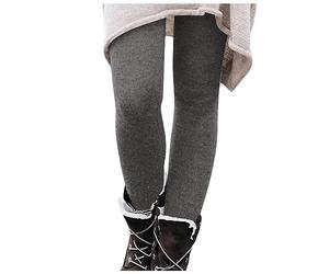 Damen Thermo Leggings Strumpfhosen Damen Winter Hautfarben Fleece Pyjama Damen Softshellhose Weiße Leggings Fleece Lined Tights That Look Sheer Weihnachts Leggings Damen(#03 Gray,L)