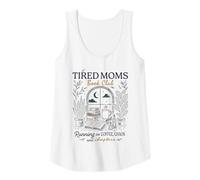 Damen Tired Moms Book Club Running On Coffee Chaos Reader Bookish Tank Top