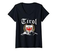 Damen Tirol Berge Tiroler Adler Wappen Heimat Herren Damen Tirol T-Shirt mit V-Ausschnitt