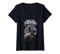 Damen TMNT Out of the Shadows Mono Leonardo T-Shirt mit V-Ausschnitt