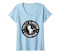 Damen Toilet Clogging Champion T-Shirt mit V-Ausschnitt