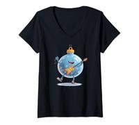 Damen Tolle Weihnachtsdekoration mit coolem E-Gitarren-Look T-Shirt mit V-Ausschnitt