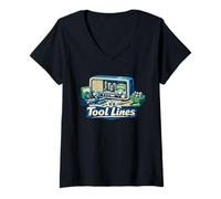 Damen Tool Lines Röhrenradio-Restaurator T-Shirt mit V-Ausschnitt