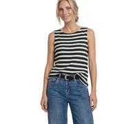 Trägertop STREET ONE, Damen, Gr. 44, deep bound grün, Web, 65% Baumwolle, 35% Polyester, gestreift, normal normal, U-Boot-Ausschnitt, abgesteppt, Tops Trägertop (14489159-44) deep bound grün