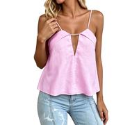 Damen Top Sexy Pink Trägertop Sommer Mode Crop Top Kurz Ärmellos Leicht Atmungsaktiv Gerippt Rückenfrei Ausgehen Oberteile Damen Sexy Tank Baumwolle