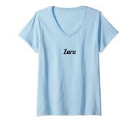 Damen Top That Says the Name Zara | Niedliche Frauen Mädchen - Grafik T-Shirt mit V-Ausschnitt