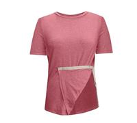 Damen-Tops nach der Schulter, OP-Hemden für Frauen, lockeres T-Shirt, kurzärmelig, zum Abreißen, Sommer-T-Shirt, lockere Passform, Pullover, Tunika, Bluse, Chemo-Port, anpassungsfähige Kleidung,