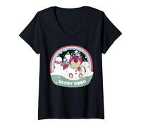 Damen Toy Story Berry Good Lotso Weihnachten T-Shirt mit V-Ausschnitt