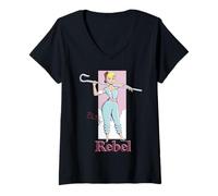 Damen Toy Story Bo Peep Rebel T-Shirt mit V-Ausschnitt
