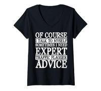 Damen Traffic Flagger Apparel - Best Funny Flaggers Design T-Shirt mit V-Ausschnitt