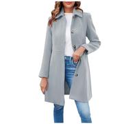 Damen Trenchcoat Beige Kawaii Clothes Strickpullover Damen Damen Mantel Winter wasserdichte Jacke Damen Winter Jacke Damen Frau Schwarzer Blazer Damen Sweatshirt Jacke Damen Mit Kapuze (Grau, S)