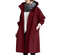 Damen Trenchcoat Mit Kapuze Langer Mantel Übergangsjacke Klassische Herbstjacke Frühling Softshelljacke Winddichter Übergangsmantel Einfarbig Outdoorjacke Lang Coat Jacken Windjacke Rosa Lila Xxl Xxxl