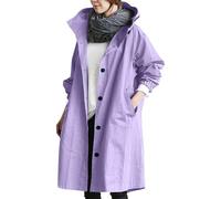Damen Trenchcoat Mit Kapuze Langer Mantel Übergangsjacke Klassische Herbstjacke Frühling Softshelljacke Winddichter Übergangsmantel Einfarbig Outdoorjacke Lang Coat Jacken Windjacke Rosa Lila Xxl Xxxl