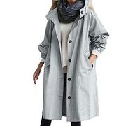 Damen Trenchcoat Mit Kapuze Langer Mantel Übergangsjacke Klassische Herbstjacke Frühling Softshelljacke Winddichter Übergangsmantel Einfarbig Outdoorjacke Lang Coat Jacken Windjacke Rosa Lila Xxl Xxxl