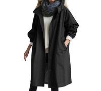Damen Trenchcoat Mit Kapuze Langer Wintermantel Damen Trenchcoat Damen Winter Kapuze Damen Hoodie Oversize Mit Knopfleiste Damen Winterjacke Große Größen Mantel Damen Lang Thermojacke Damen Winddicht