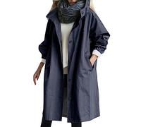 Damen Trenchcoat Mit Kapuze Langer Wintermantel Damen Trenchcoat Damen Winter Kapuze Damen Hoodie Oversize Mit Knopfleiste Damen Winterjacke Große Größen Mantel Damen Lang Thermojacke Damen Winddicht