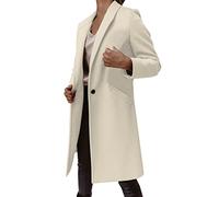 Damen Trenchjacke aus Kunstwolle, schmal, lang, Mantel, beige, 38