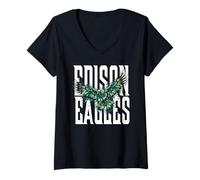 Damen Trinity Love Clothing Co.Tulsa Edison Eagles War Cry Lampe T-Shirt mit V-Ausschnitt