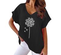Damen Tshirt Oberteile Basic Kurzarm Bluse Tops,Schwarze Shirts,Spitzenbluse Tracht,Rosa Blusen,Bluse Offen,Bluse Ausschnitt,Bandana Oberteil