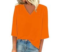Damen Tshirt Sale Angebote Bluse Damen Sommer V-Ausschnitt Einfarbig Tshirt Damen Sommer Baumwolle Hemd Damen Oversized Baumwolle T Shirt Dunkelblau Damen Rosa Top Mädchen Meine Bestellung Sale
