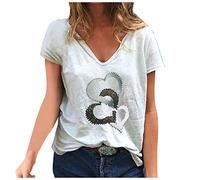 Damen Tshirt Sale Angebote Damenblusen Festlich Elegant Kurze T Shirts Fuer Damen Oberteile Damen Modern Sportshirt Damen Locker 3/4 Arm Top Schwarz Damen Sexy Sale Angebote Top Damen Sale