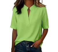 Damen Tshirt Teenager Mädchen Oberteile Rundhals/v-Ausschnitt Seidenblusen Leichte Festliches T-Shirt Baumwolle Jeansbluse Große Größen Sweatshirt Elegant Tshirt Satin Shirts Sommer Tops Sportshirt
