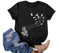 Damen Tshirt Weich Bequem, Günstig Bedrucktes Kurzarm T-Shirt Mit Rundhalsausschnitt, Sale Angebote Shirt Top Casual Fashion, Oberteile Elegant Schick, Bluse Leicht Und Luftig
