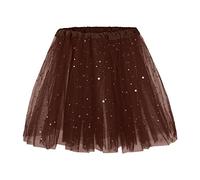 Damen Tüll Röcke Midi Rock Unregelmäßiger Tutu Rocke High Low Puffy Layered A-Linie Fee Röcke Schwarz Elegant Stufen Tüllrock Glitzer Rock Kostüm 80er Jahre Faschingskostüme Tüllrock Bunt