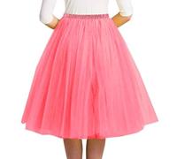 Damen Tüllrock,Damen Tüllrock Lang für Karneval & Fasching - Frauen Midi Tutu Rock Einfarbig A-Linie Vintage Retro Rockabilly 50er Jahre - Weicher Tüll Unterrock Elastischer Bund für Tanz & Party