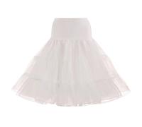 Damen Tüllrock Petticoat Vintage 50er Jahre Unterrock Underskirt Karneval a Linie Tutu Rock Reifrock Ballettrock Für Wedding Bridal Abend Rockabilly Kleid Beige M