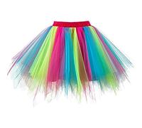 Damen Tüllrock tütü Rock 50er Rockabilly Petticoat Tutu Unterrock Kurz Ballett Tanzkleid Cosplay Ballkleid Abendkleid