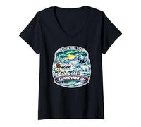 Damen Tuktoyaktuk Kanadas Nordwest-Territorien Arktischer Ozean Kunst T-Shirt mit V-Ausschnitt