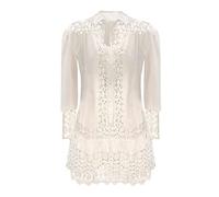 Damen Tunika Kleid Elegant Blusekleid Freizeitkleid,Lederkleider Damen Elegant Chiffon Kleid Blumen A-Line Swing Boho Maxi Kleider Sommer Knielang Midi Kleider Übergröße