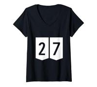 Damen Turning 27 Shirt 27th Birthday Party Geschenk T-Shirt T-Shirt mit V-Ausschnitt