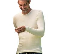 Damen u. Herren Unterhemd langarm, 100% Schurwolle, Engel Natur, Gr. 46/48