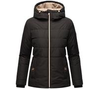 Damen Übergangsjacke Steppjacke Winterjacke gesteppt Outdoorjacke Kapuze, Stehkragen, Gefüttert, Recycelt Material, Vegan Alemee XS - 3XL (DE/NL/SE/PL, Alphanumerisch, L, Regular, Regular, Schwarz)