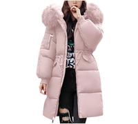 Damen Übergangsjacke, Strickjacke Damen, Down Jacket Winter Mid Lenght Down Puffer Coats Ladies Lightweight Jackets With Hood Plus Size Slim Trench Coat Long Sleeve Warm Outwear Outdoor Hiking Jacke