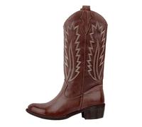 Damen Übergrößen Retro High Tube Retro Britischer Stil bestickte Dicke Sohlen Mid-Heel Mid-Tube Stiefel Schuhe